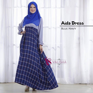 Gamis Aida Dress - Blue Navy
