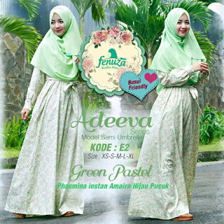 Gamis Fenuza Adeeva Series E2 Green Pastel