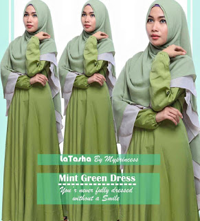 Gamis Latasha Mint Green Dress