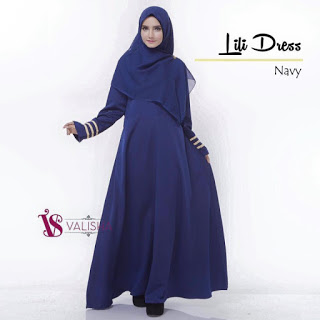 Gamis Valisha Lily Dress - Navy
