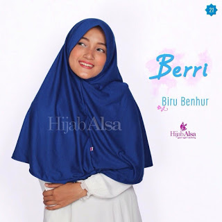 Hijab Alsa Berri Biru Benhur