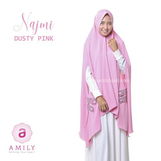 Hijab Amily Khimar Najmi Dusty Pink