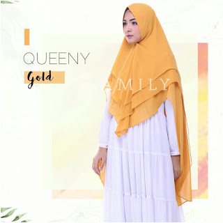 Hijab Amily Khimar Queeny Gold
